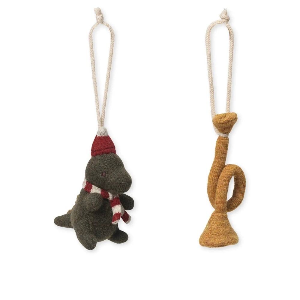 NEW Konges Slojd 2 Pack Activity Toys, Dino & Trumpet, NWT